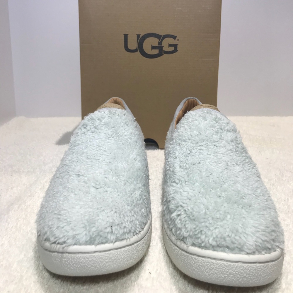Ugg Ricci Slip On Shoes Furry Fuzz Iceberg Blue - Picture 3 of 7